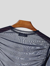 Men's Sheer Mesh Slim Fit Long Sleeve T-shirt SKUL51790