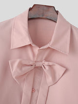 Men's Bow Patchwork Two Pieces Outfit SKUL40169