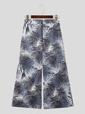 Mens Tropical Leaf Print Wide Leg Pants SKUK46447