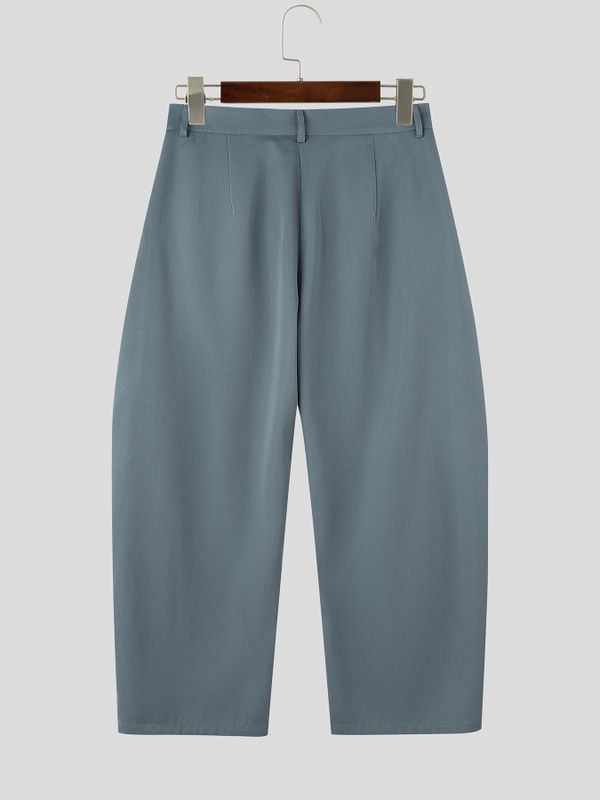 Men's Avant-Garde Darkwear City Walk Asymmetric Button Flap Balloon Wide-Leg Pant SKUL85218