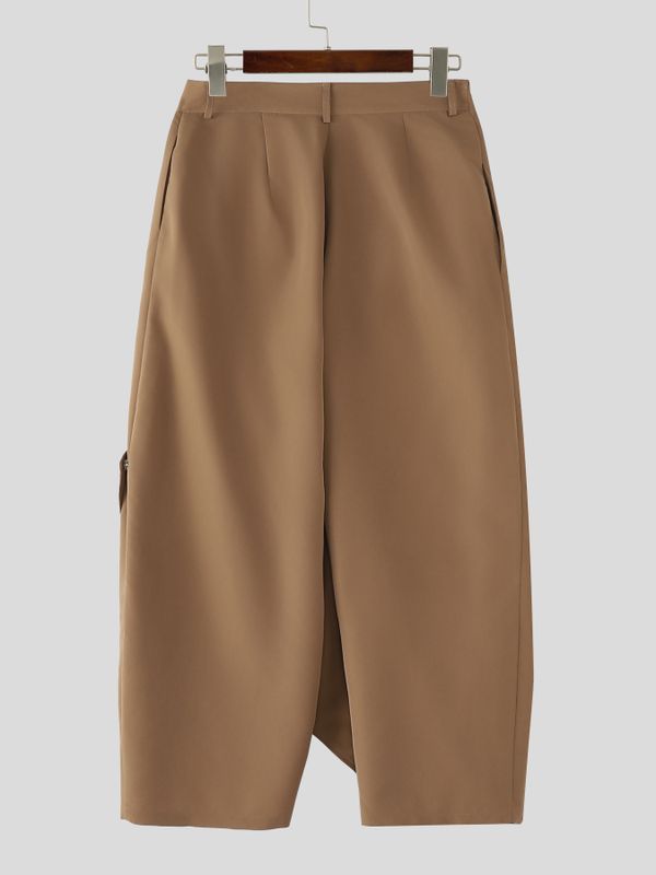 Men's Avant-Garde Asymmetric Wrap Front Wide Leg Pant SKUL53037