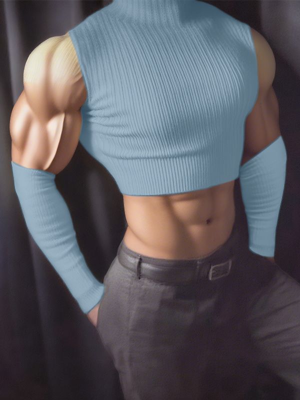 Men's Solid Texture Cropped T-Shirt SKUL28379