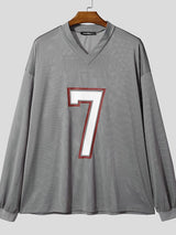 Men's Number 7 Print Mesh Long Sleeve T-Shirt SKUL35243