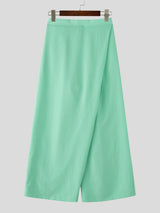 Men's Vintage Casual Asymmetric Cross Wrap Baggy Wide Leg Pant SKUL69118