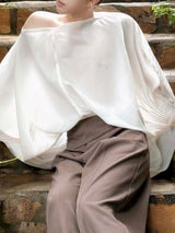 Men's Sheer Pleated Long Sleeve T Shirt SKUL35163