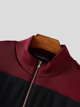 Men's Colorblock Cropped Long Sleeve Jacket SKUL25723