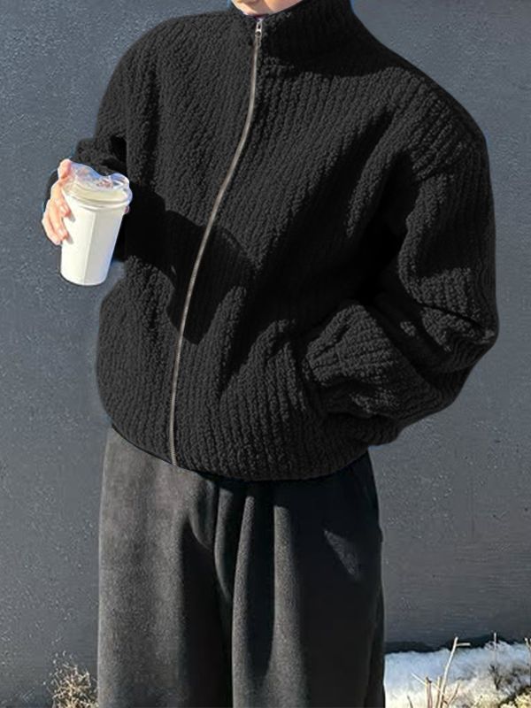 Men's Striped Texture Long Sleeve Cardigan SKUL25922