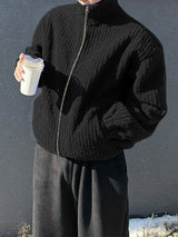 Men's Striped Texture Long Sleeve Cardigan SKUL25922