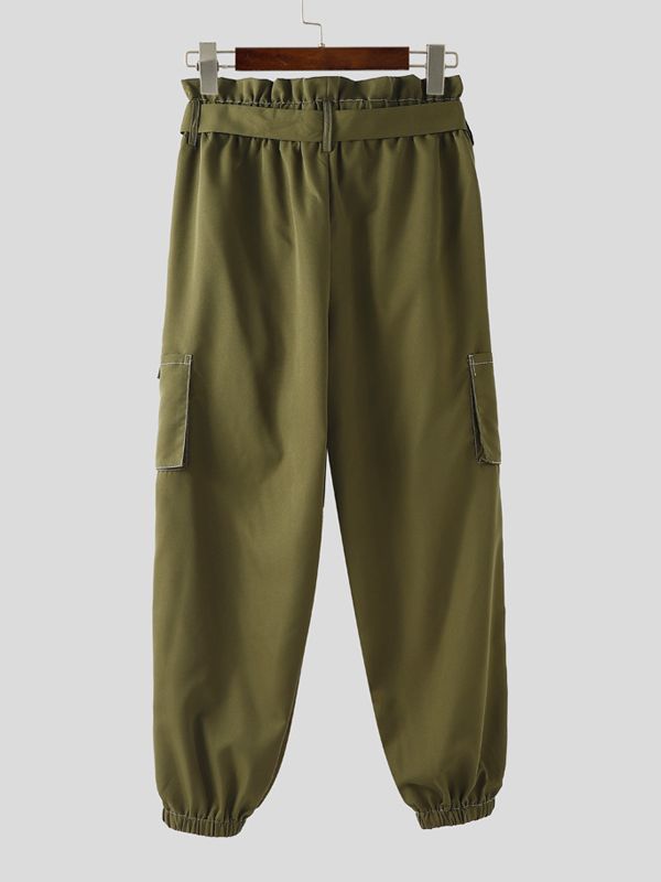 Men's Solid Color Pocket Tie Pant SKUL36597