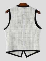 Men's Colorblock Piped Casual Waistcoat SKUL24994