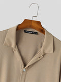 Mens Solid Rib-Knit Short Sleeve Shirt SKUK16996