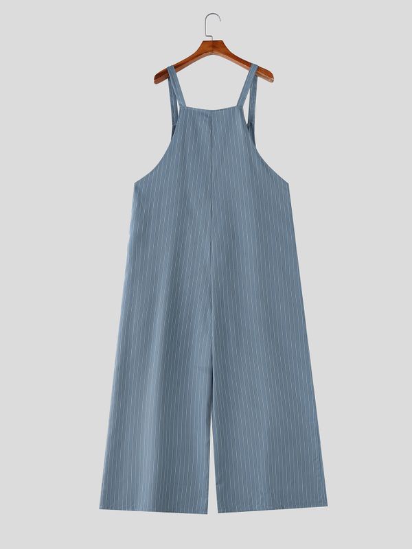 Men's Striped Wide Leg Casual Jumpsuit SKUL59514