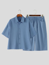 Men's Vintage High Street Muted Solid Two Pieces Outfit SKUL71255