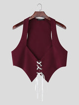 Men's Tie Contrast Color Street Style Waistcoat SKUL41263