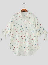 Men's Floral Print Bow Tie Half Sleeve Shirt SKUL41031