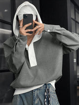 Men's Contrast Color Long Sleeve Hoodie SKUL41566