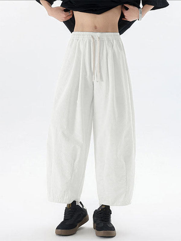 Mens Solid Color Wide-Leg Casual Pant SKUL19100