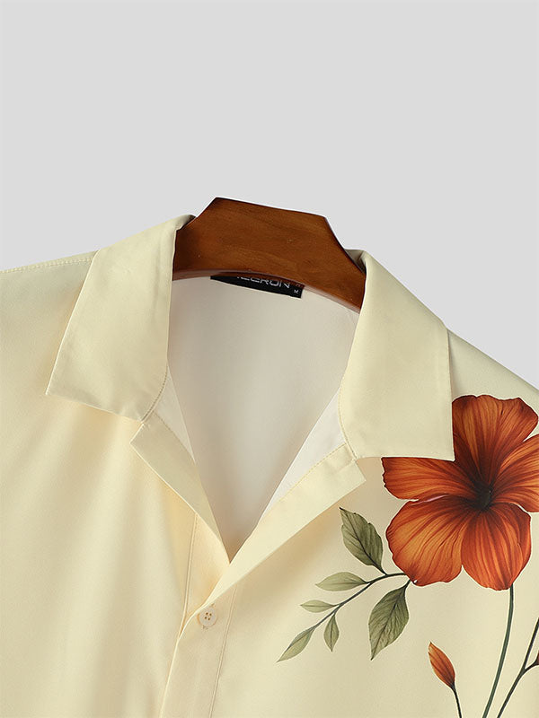 Mens Floral Print Short Sleeve Shirt SKUL15444