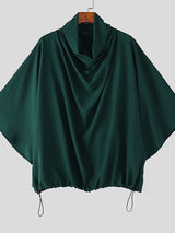 Men's Solid Color Stacked Collar 3/4 Length Sleeve Shirt SKUL51891