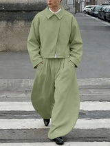 Men's Solid Color Casual Two Piece Outfit SKUL50939