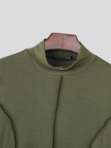 Men's Cut Line Mock Neck Knit Long Sleeve T-shirt SKUL42826