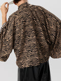 Mens Zebra Pattern Bell Sleeve Shirt SKUK25629