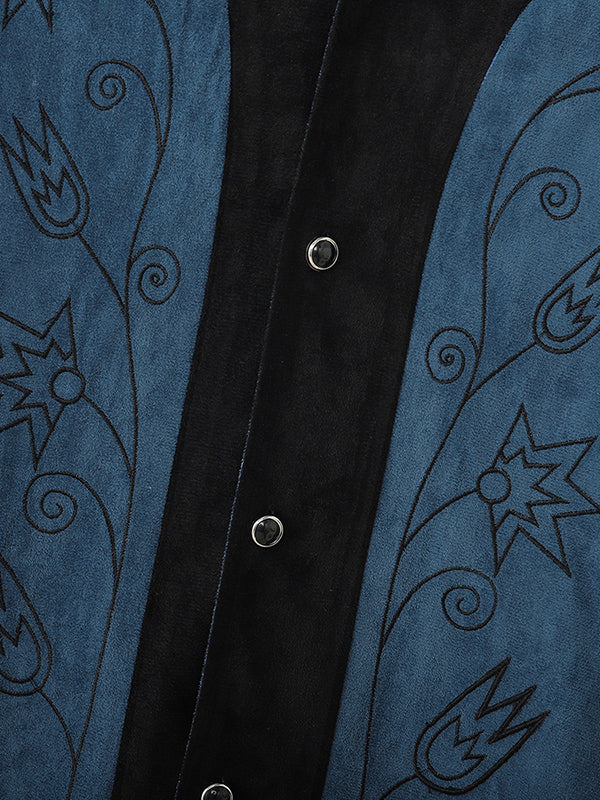 Men's Contrast Embroidered Casual Long Sleeve Jacket SKUL25793