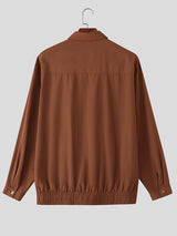 Men's Solid Color Casual Long Sleeve Jacket SKUL36622