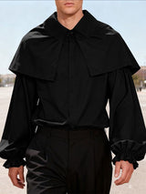 Men's Solid Color Layered Long Sleeve Shirt SKUL41159