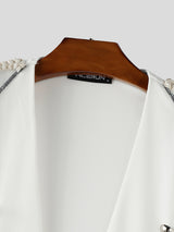 Men's Shiny Ribbon Double Breasted Casual Waistcoat SKUL23662