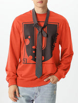 Mens U-Print Crew Neck Long Sleeve Hoodie SKUK79550