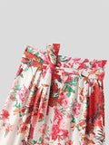 Mens Floral Print High Waist Straps Pants SKUK55937