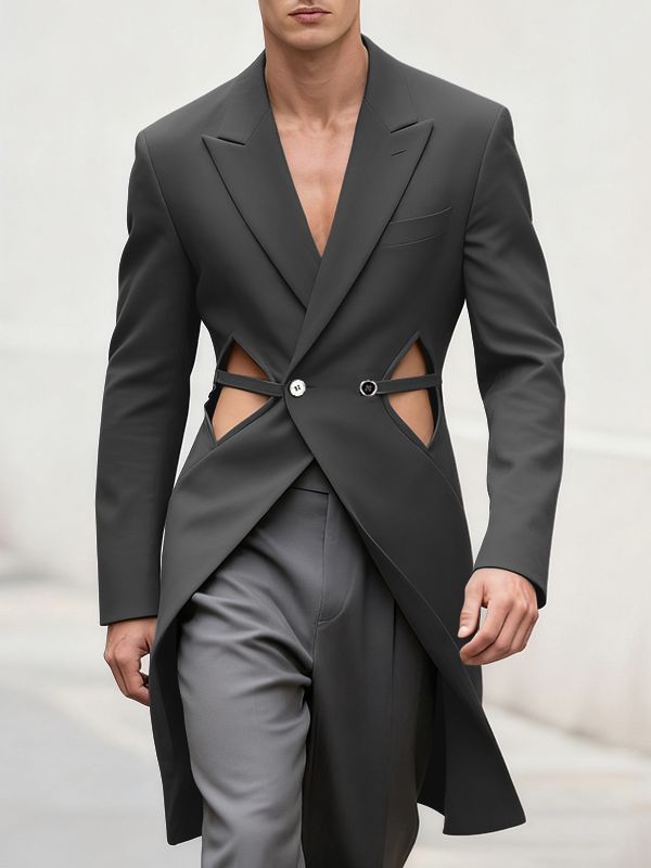 Men's Deconstructed Hollow Casual Long Sleeve Blazer SKUL30587