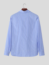 Men's Striped Long Sleeve Shirt SKUL29775