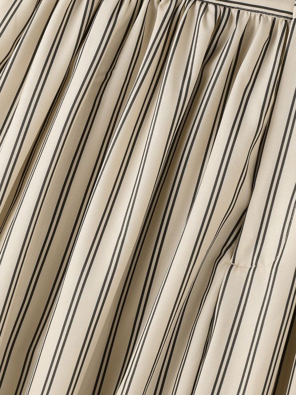 Men's Beach Resort Striped High-Waisted Pleated Wide Leg Palazzo Pant SKUL73614