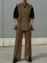 Men's Contrast Edge Casual Two Pieces Outfit SKUL47877