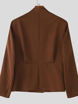 Men's New Chinese Style Stand Collar Long Sleeve Blazer SKUL38920