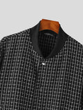 Mens Plaid Baseball Collar Snap Button Jacket SKUK33737