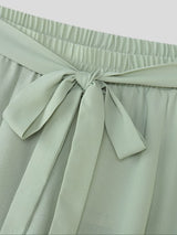 Men's Solid Color Bow Split Casual Short SKUL51763
