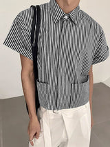 Men's Casual Striped Short Sleeve Shirt SKUL39784