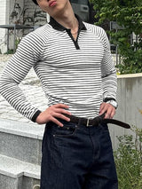 Men's Casual Striped Long Sleeve Shirt SKUL42533