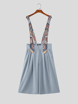 Men's Vintage British Suspenders High Waist Pleated Wide-Leg Palazzo Overall SKUL63021