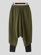 Men's Faux Two-Piece Patchwork Wide Leg Pant SKUL48587