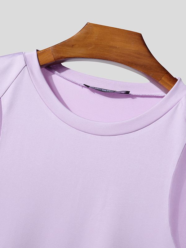 Men's Sheer Mesh Patchwork Long Sleeve T-shirt SKUL46211