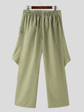 Mens Bowknot Irregular Design Solid Casual Pants SKUK46368
