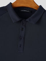 Men's Avant-Garde Semi-Sheer Mesh Raglan Polo Shirt SKUL63041