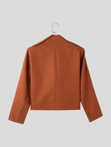 Mens Solid Color Asymmetrical Long Sleeve Blazer SKUK94589