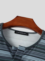 Men's Casual Striped Long Sleeve T-Shirt SKUL36396