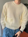 Mens Solid Double Pocket Knit Pullover Sweater SKUK45440
