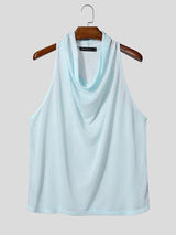 Men's Solid Color Draped Neck Tank SKUL55201